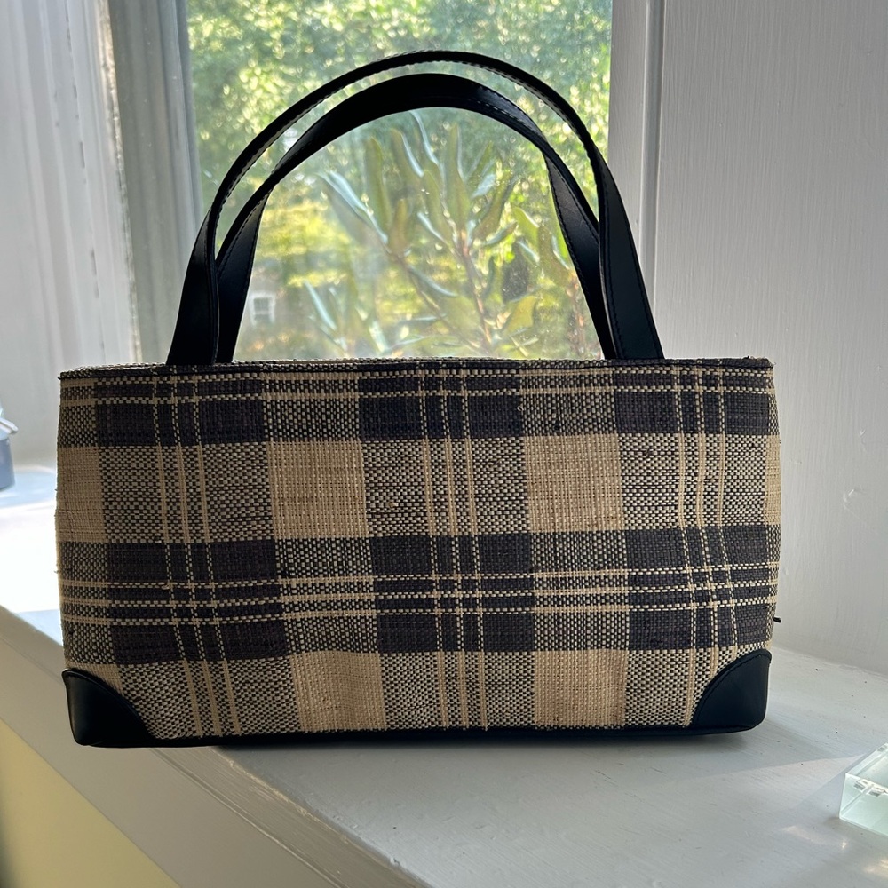 EUC raffia and leather bag.